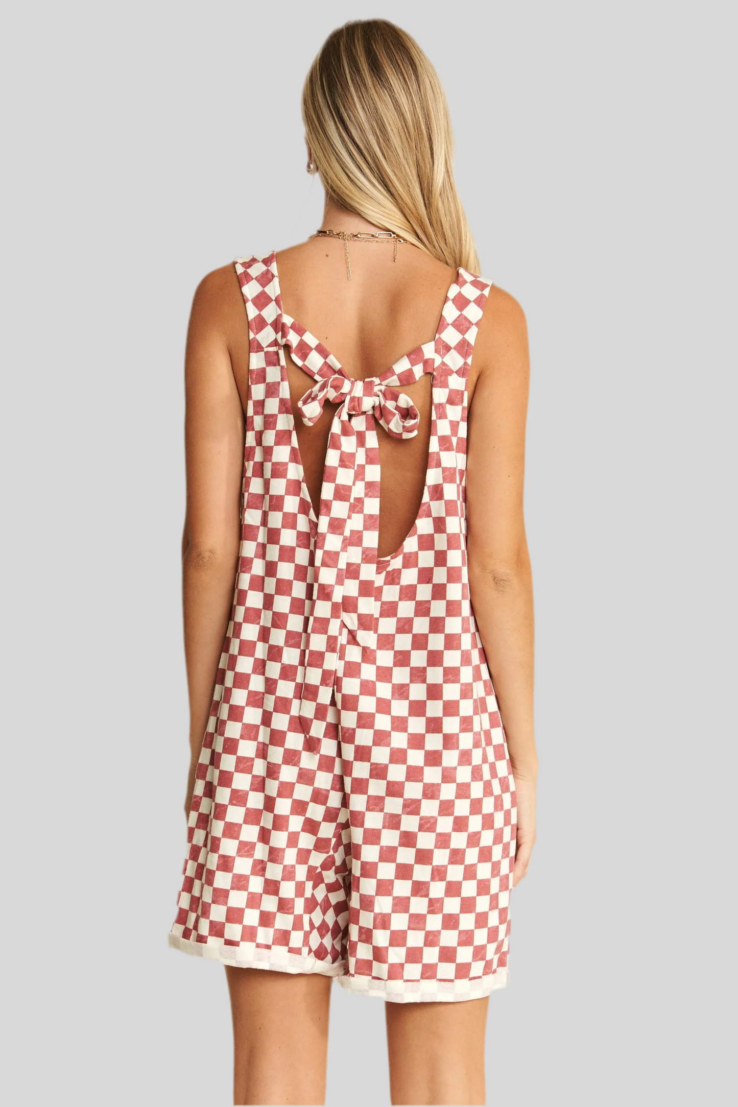 Super Fun & Fashionable Plus Size Plaid Print Shorts Romper