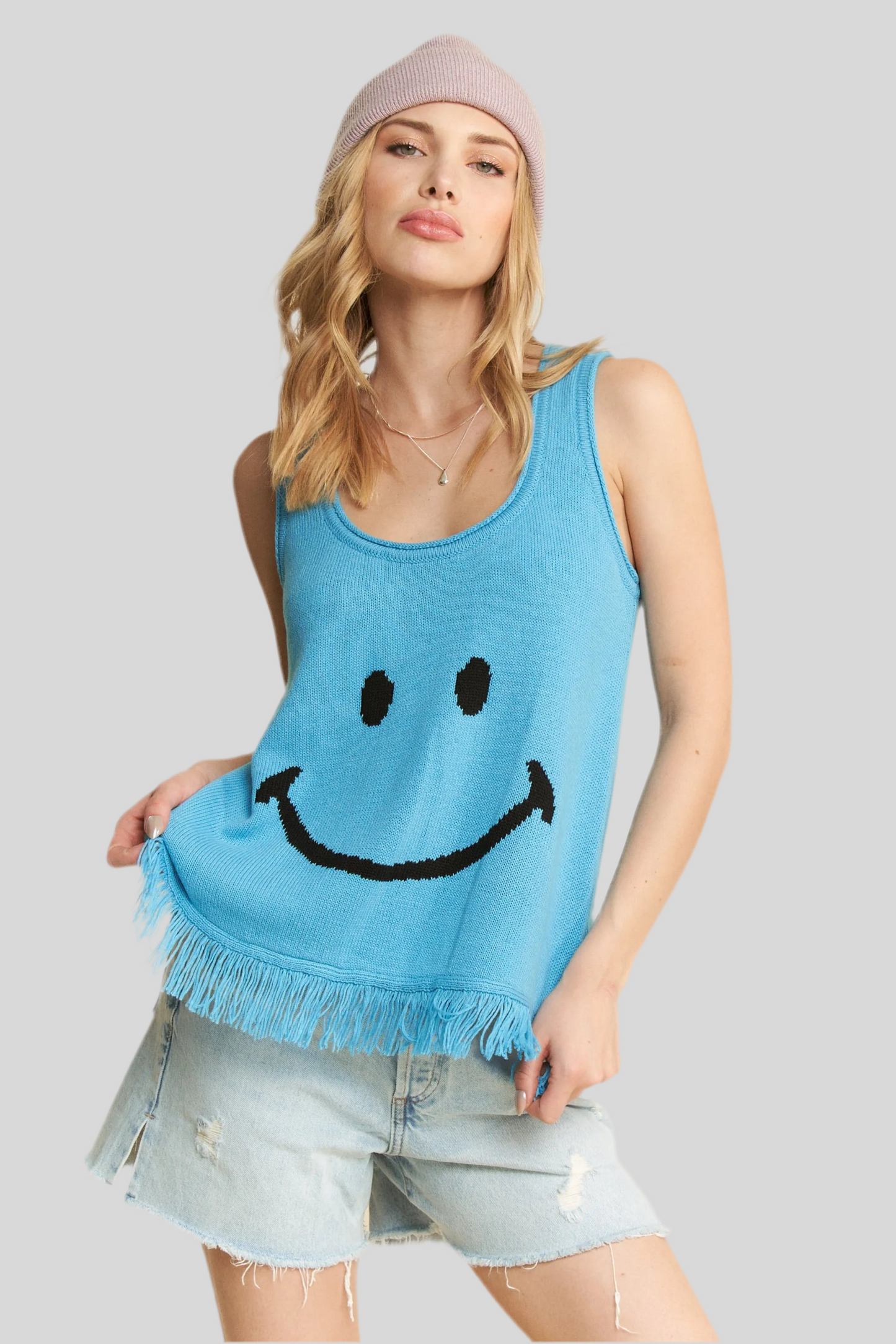 Smiley Fringe Tank Top